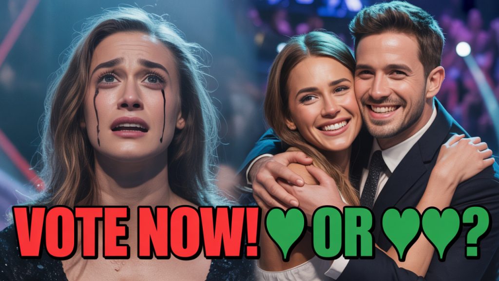 Love Island USA Season 7 voting screen with islanders waiting for results.