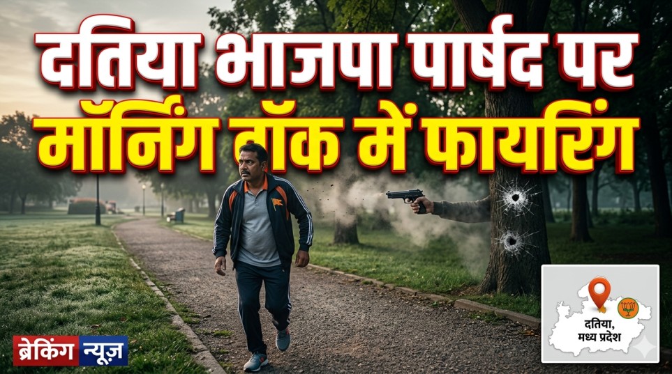 दतिया भाजपा पार्षद पर मॉर्निंग वॉक में फायरिंग ,