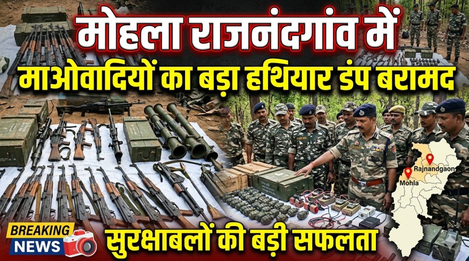 राजनंदगांव मोहला जंगल में माओवादियों का हथियार डंप बरामद