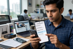 5G स्पीड बढ़ाने के लिए स्मार्टफोन की नेटवर्क सेटिंग जांचते यूजर